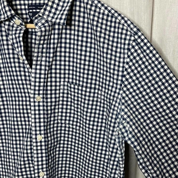 Gap Men Classic Cabin Blue & White Checked Vintage Wash Button-Up Shirt M - Picture 4 of 11